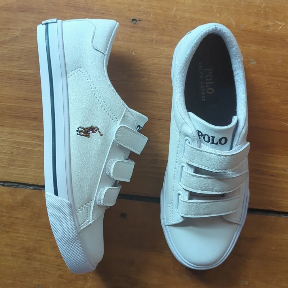 LIKE NEW Polo Leather Velcro Shoes - Picture 1 of 12